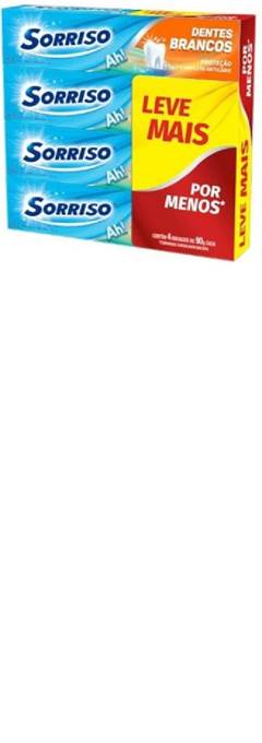 CREME DENTAL SORRISO DENTES BRANCOS PACK 4X90G