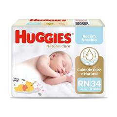 FRALDA NATURAL CARE RN HUGGIES C/34UN