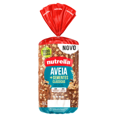 PÃO 100% INTEGRAL, AVEIA, SEMENTES DE GIRASSOL, GERGELIM E SEMENTE DE LINHAÇA NUTRELLA 350G